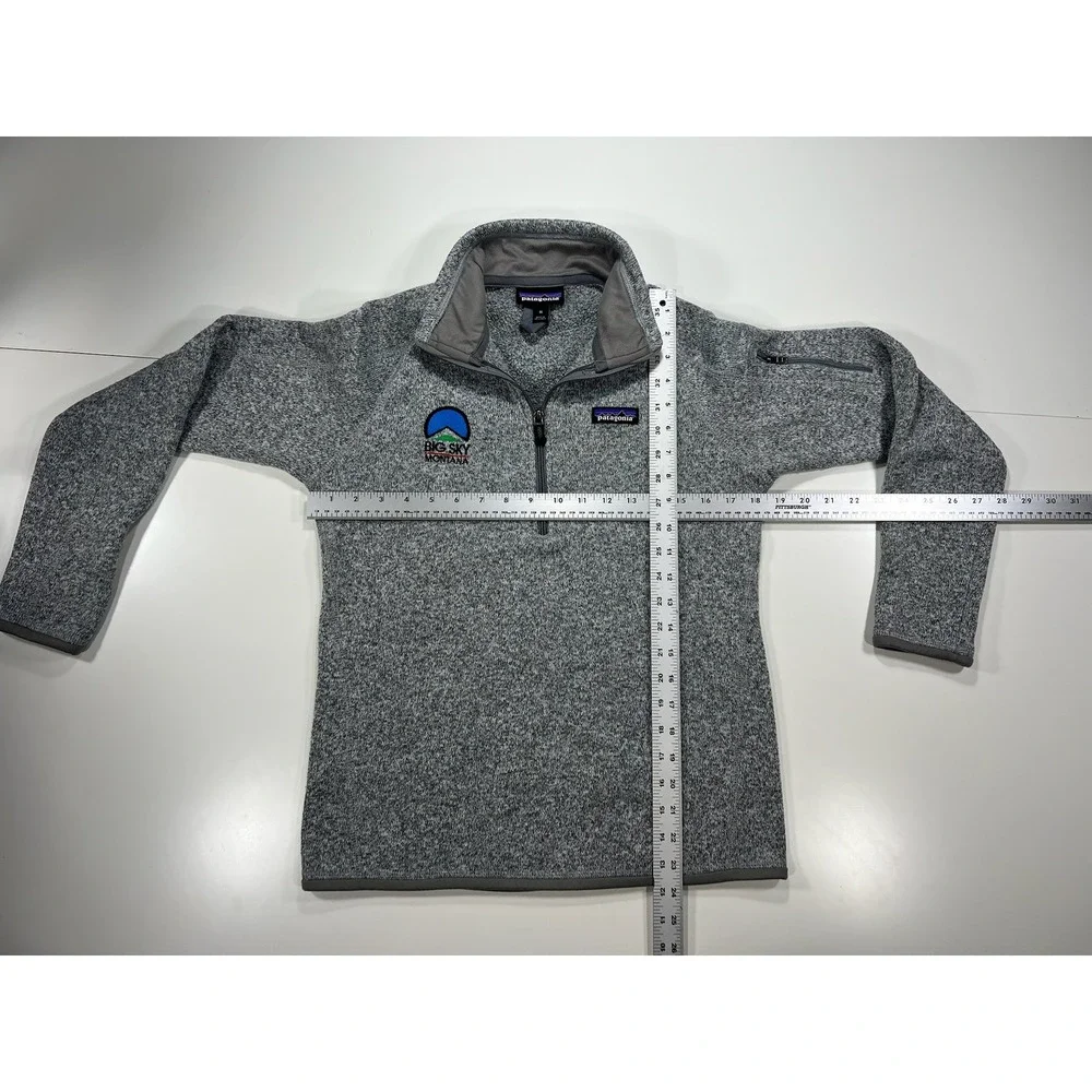 Patagonia Women's Med Better Sweater 1/4 Zip Pullover Big Sky Montana Gray 25618 - Picture 8 of 11